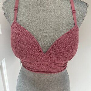 Victoria's Secret Pink Lace Bralette 36C NWOT